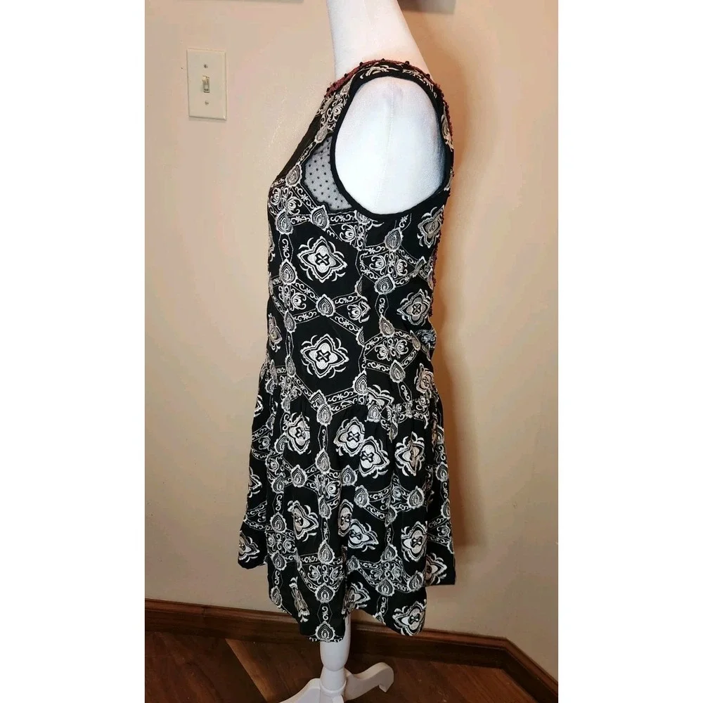 Free People Whimsigoth Fairy Beaded‎ Dress Witchy Goth Sleeveless S Embroidered